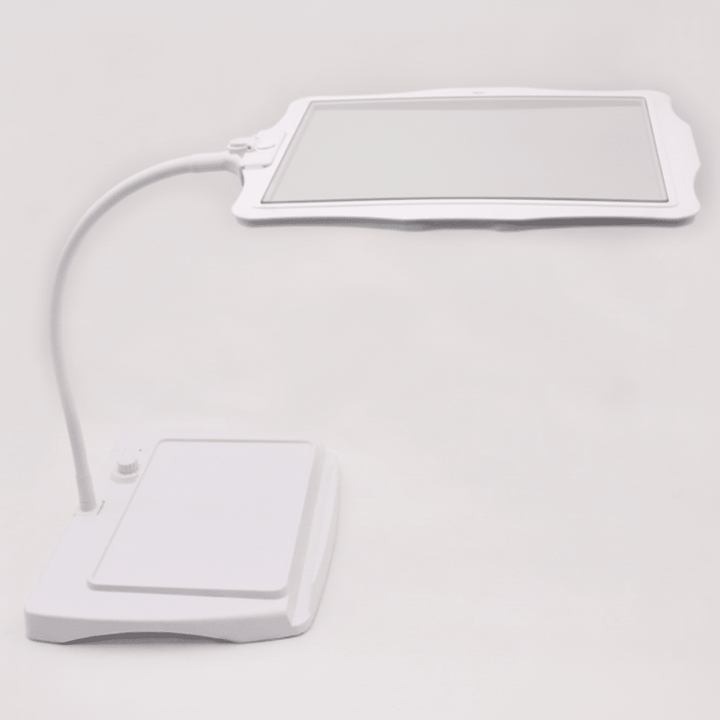 Dimmable LED desktop magnifier lamp with flexible arm for hobbies, detailed tasks & vision aid.