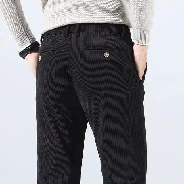 Effortlessly sharp men's stretch pants, perfect premium tailored comfort for versatile fashion.