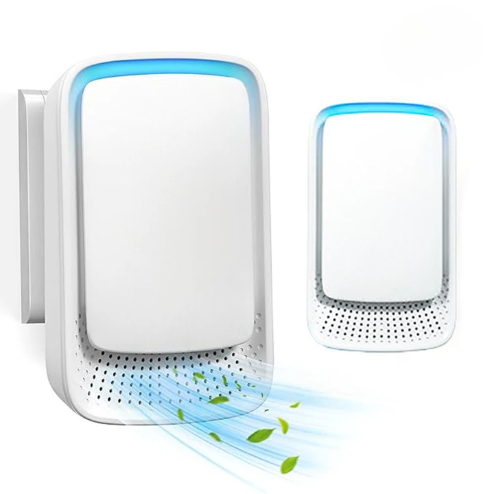 Portable mini air purifier ionizer, removing odors, smoke, and pet smells for fresh, clean air.