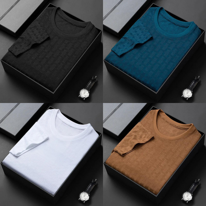Stylish men's short sleeve comfort shirt, a basic tee with a classic fit for everyday casual elegance.