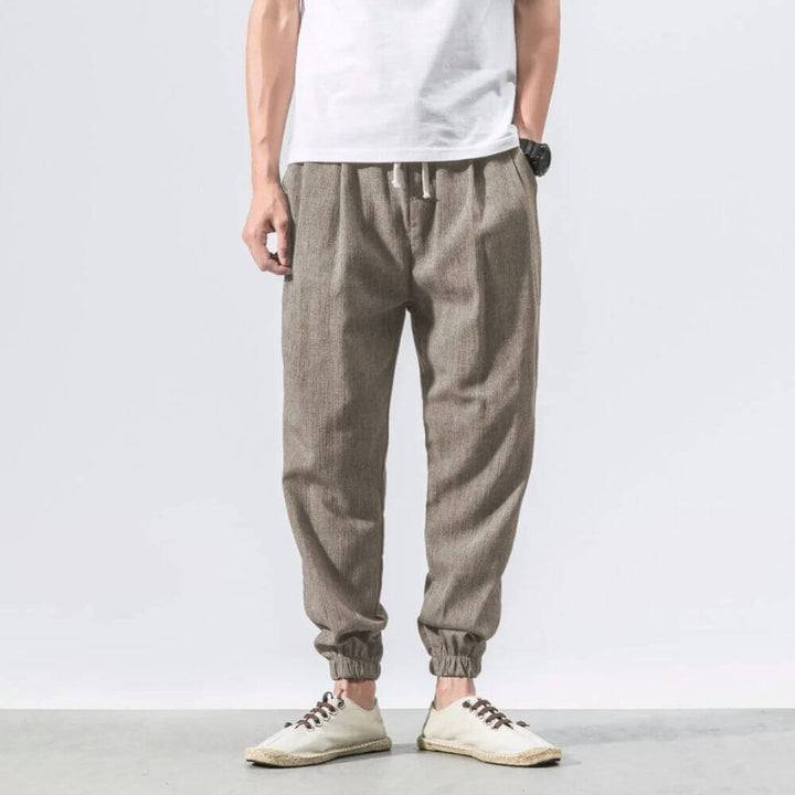 Stylish men's relaxed fit pants, ideal for modern summer casual wear.
