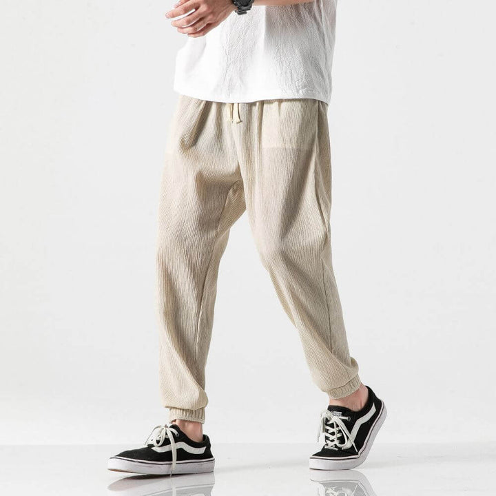 Everyday men's joggers, drawstring waist, versatile for any summer look.