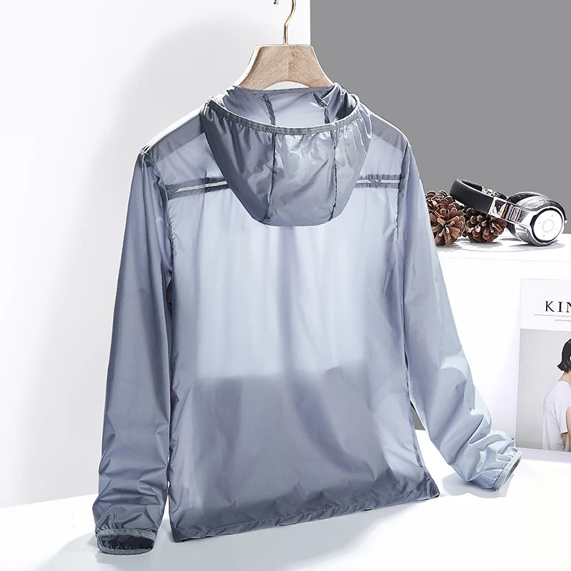 Men's activewear windbreaker, breathable & lightweight performance jacket for ultimate comfort outdoors.
