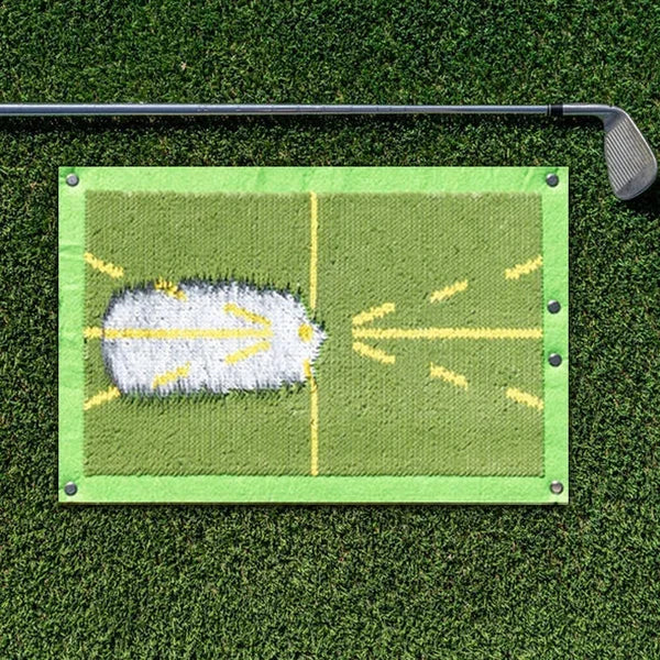 Golf swing feedback mat for men & women to analyze swing path, a vital golf training aid for immediate improvement.