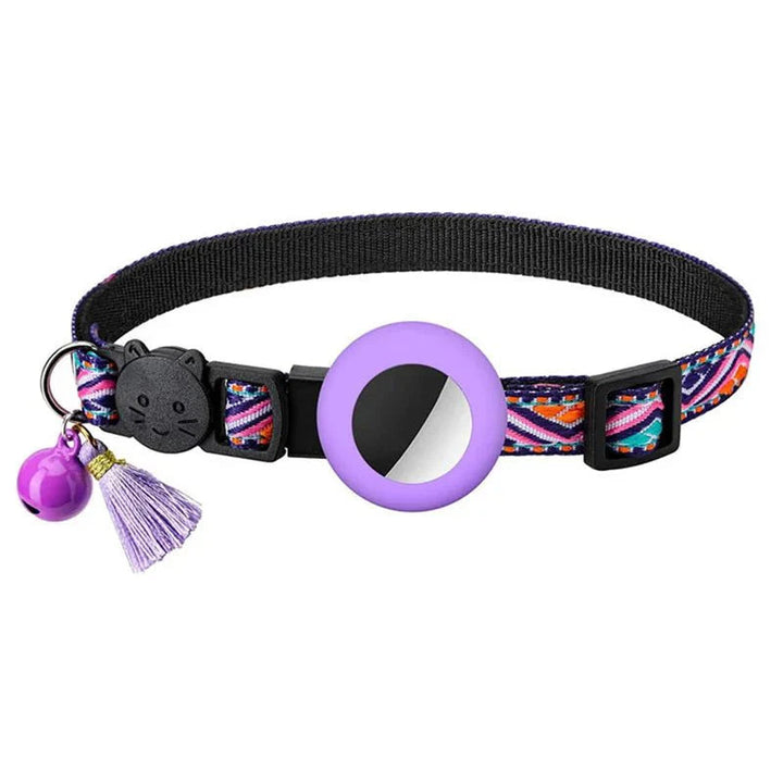 Kitten collar: reflective, adjustable, with bell and specially designed tracker holder