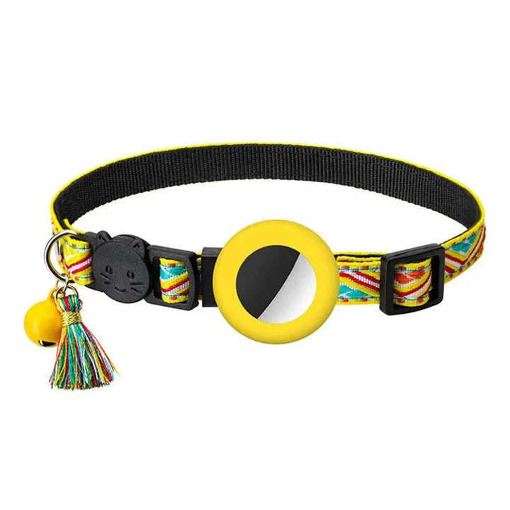 Durable cat collar, reflective strip, adjustable fit, and pet tracker attachment
