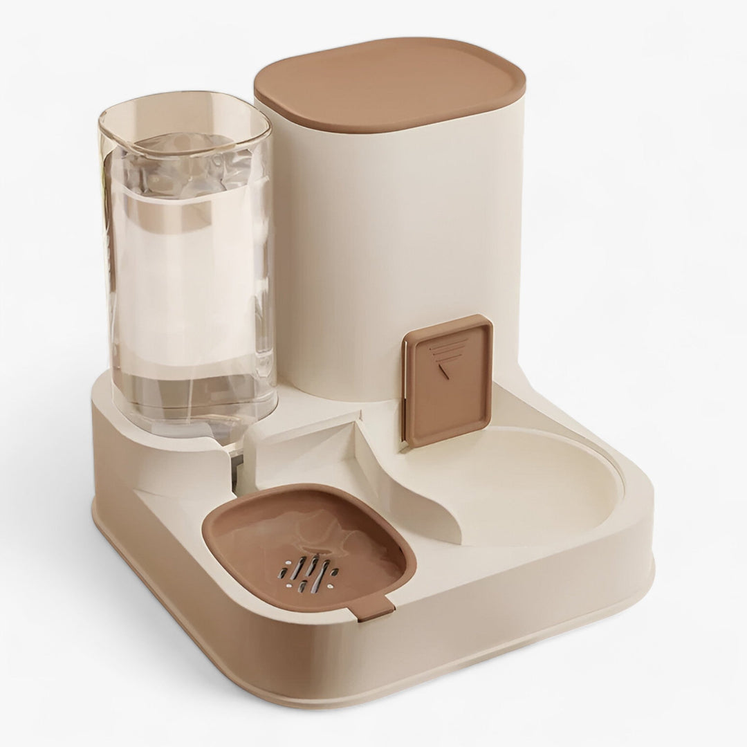 Automatic pet feeder & hydrator for canine & feline friends, with large capacity food & water tanks