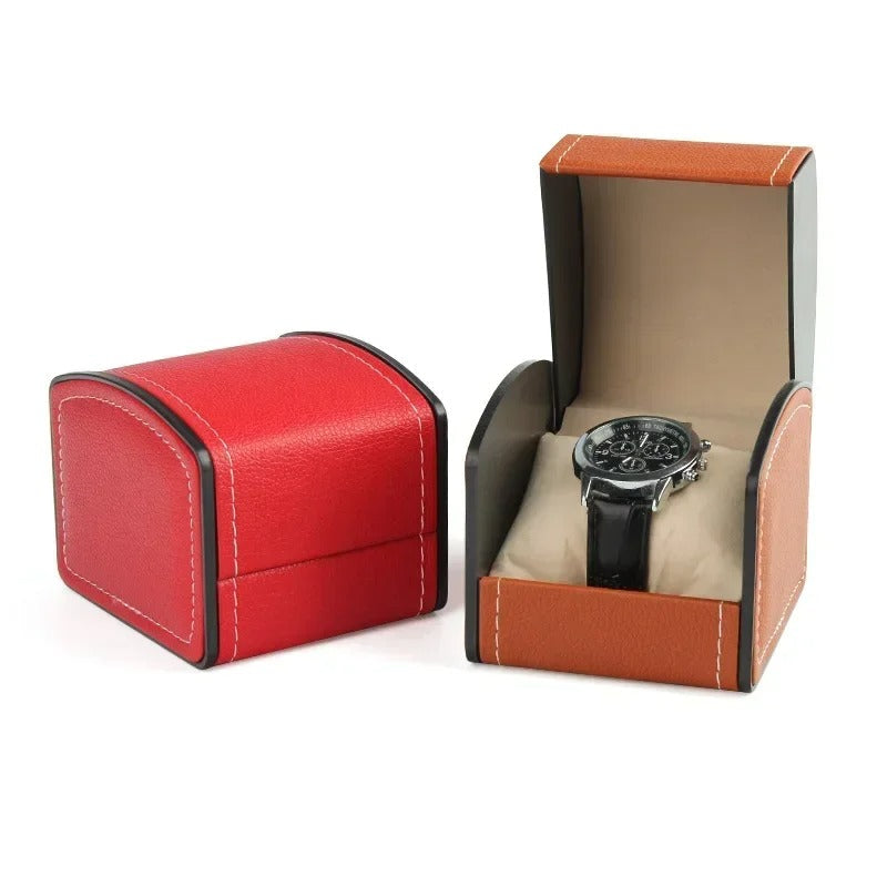 Portable watch case, secure travel protection for your valuable timepieces. Durable watch box.