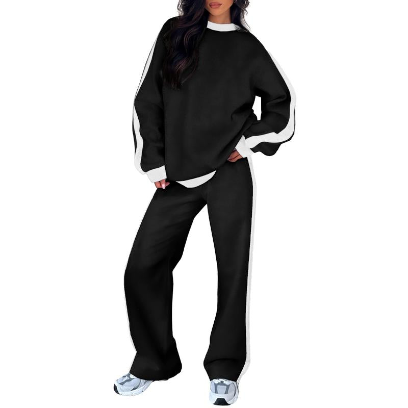 Elegant women's wide-leg lounge set, premium fabric, perfect for chic casual wear & ultimate comfort.