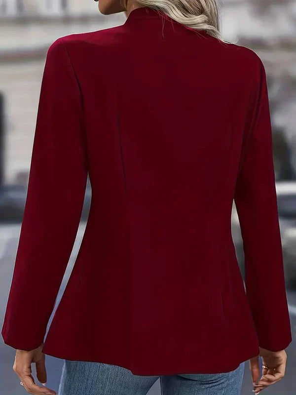 Women's military button-down blouse, long sleeve, fashion top.
