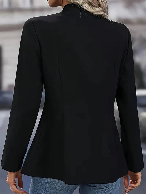Stylish ladies military-inspired button-down shirt with long sleeves.