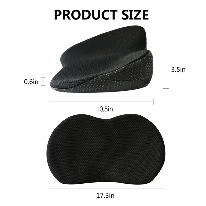 Unisex driving comfort booster seat cushion with memory foam, back support & washable cover.
