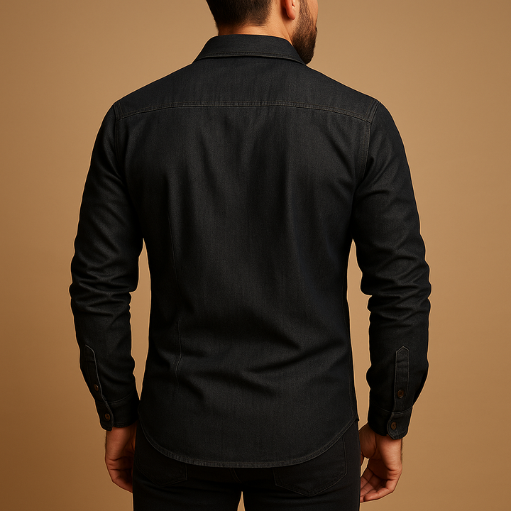 Stylish men's long sleeve button-down shirt. Versatile for casual outings, office, or everyday fashion.