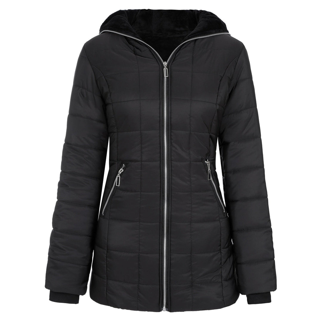 Fashionable women's padded coat, the Mila style protects from cold. Warm long sleeve winter coat & fall jacket.