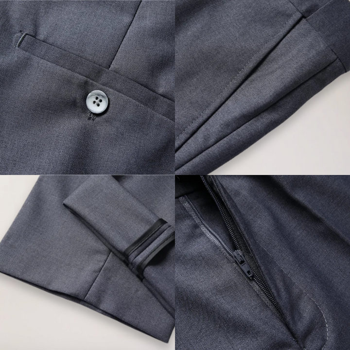 Sharp men's three-piece suit. A sophisticated formal suit set for weddings & corporate events.
