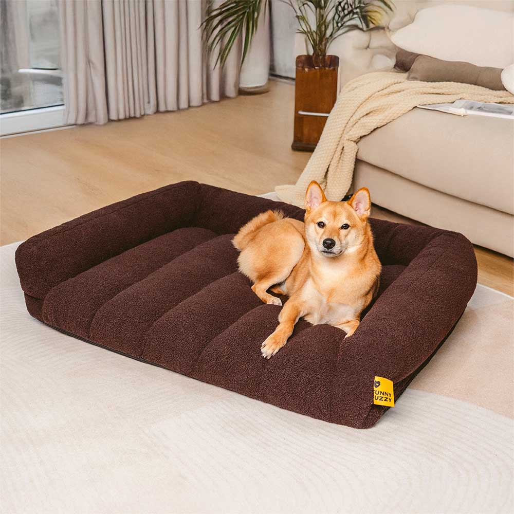 Warm teddy fleece dog bed, Cloudy Napper orthopedic for ultimate pet comfort and support
