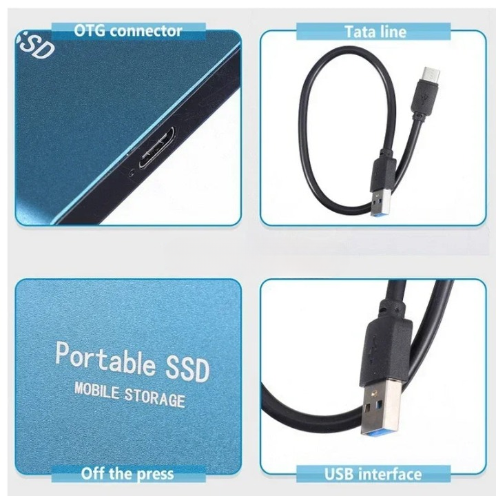 Securely store data with this 128GB portable SSD external hard drive, perfect for laptop & PC backups.