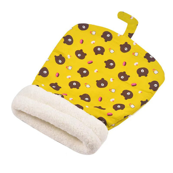 Soft cat sleeping bag pet bed, inviting cave shape, essential pet supplies.