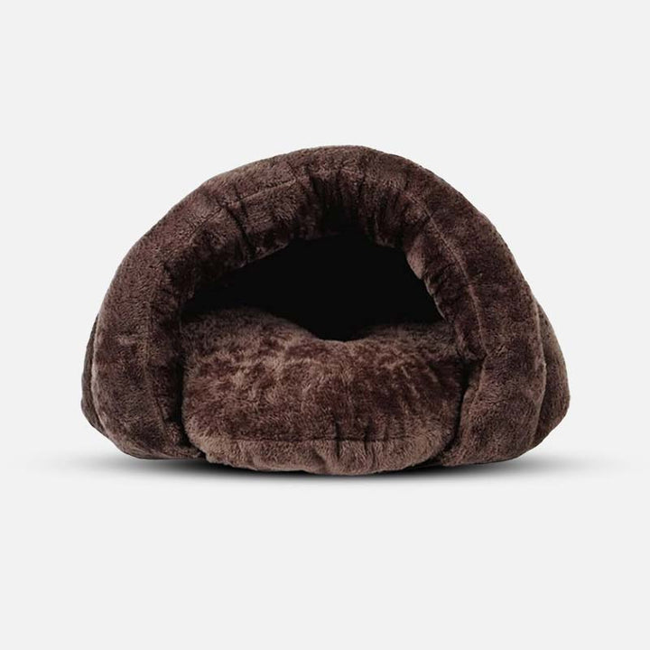 Stylish Cozy Cave pet bed in a neutral tone, blending with home decor, for maximum pet comfort
