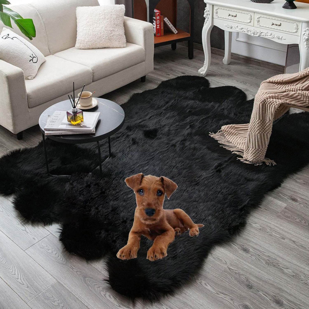 High-quality long pile faux sheepskin rug, a soft and stylish centerpiece for any room