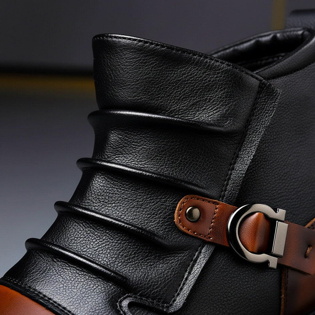 Comfortable & durable men's everyday boots in vintage style for autumn/winter casual outdoor wear.