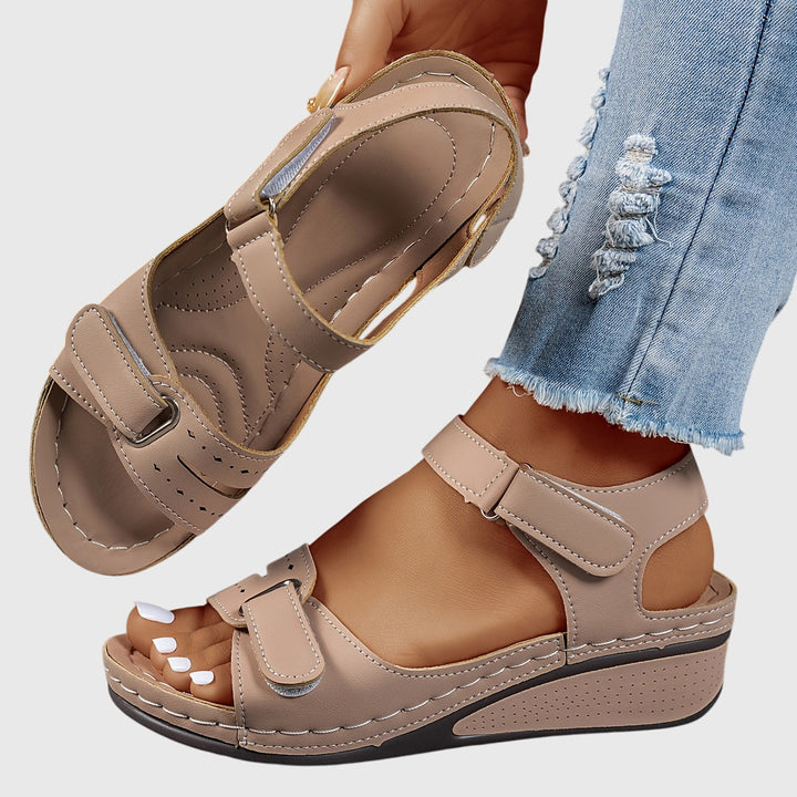 Supportive Crystal women's orthopedic sandals, designed with stretch fit for comfort & a non-slip walking sole.