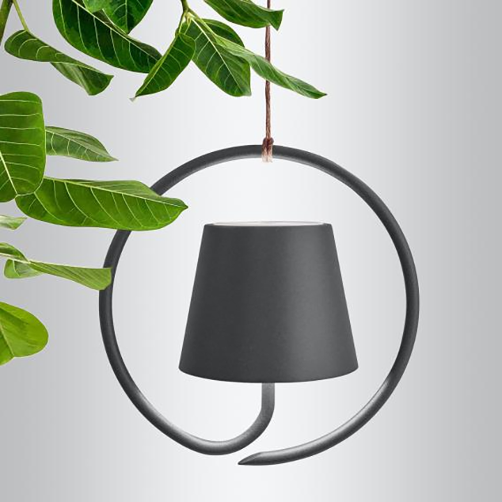 Rechargeable, dimmable portable LED hanging lamp. Ideal wireless lighting for indoor home decor & outdoor patio.