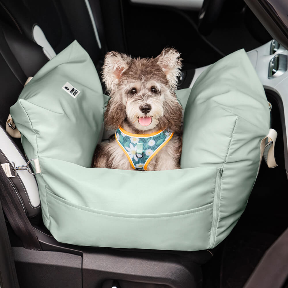 Portable pet bed car seat, quick release buckles, effortless installation.