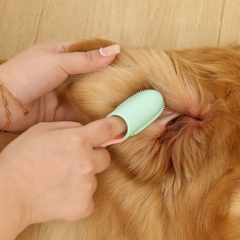 Soft silicone pet finger toothbrush, essential for dog & cat oral health and plaque removal