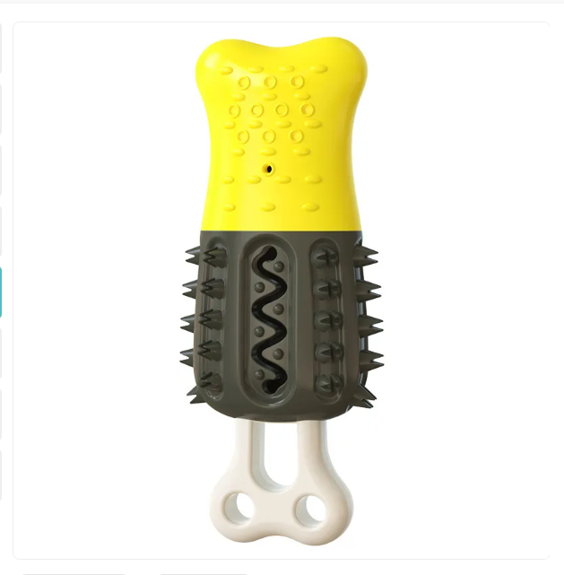 Durable pet dental chew toy, a suction cup design aiding dog's oral health and reducing anxiety.