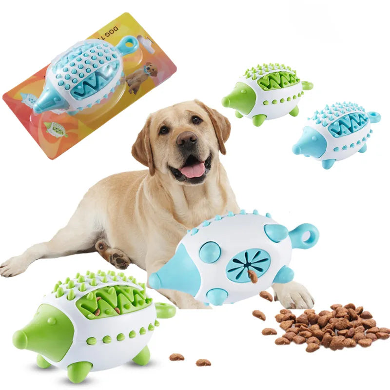 Durable dog chew toy with treat dispensing holes for extended playtime and smart pups