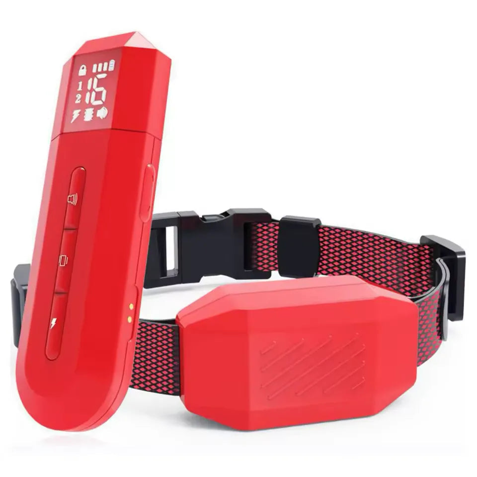 Professional dog training e-collar, water-resistant design, with remote for obedience