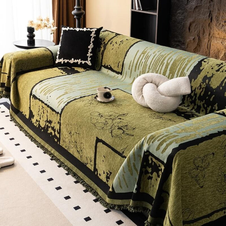 Durable vintage chenille sofa protector throw, anti-scratch & pet friendly furniture cover.