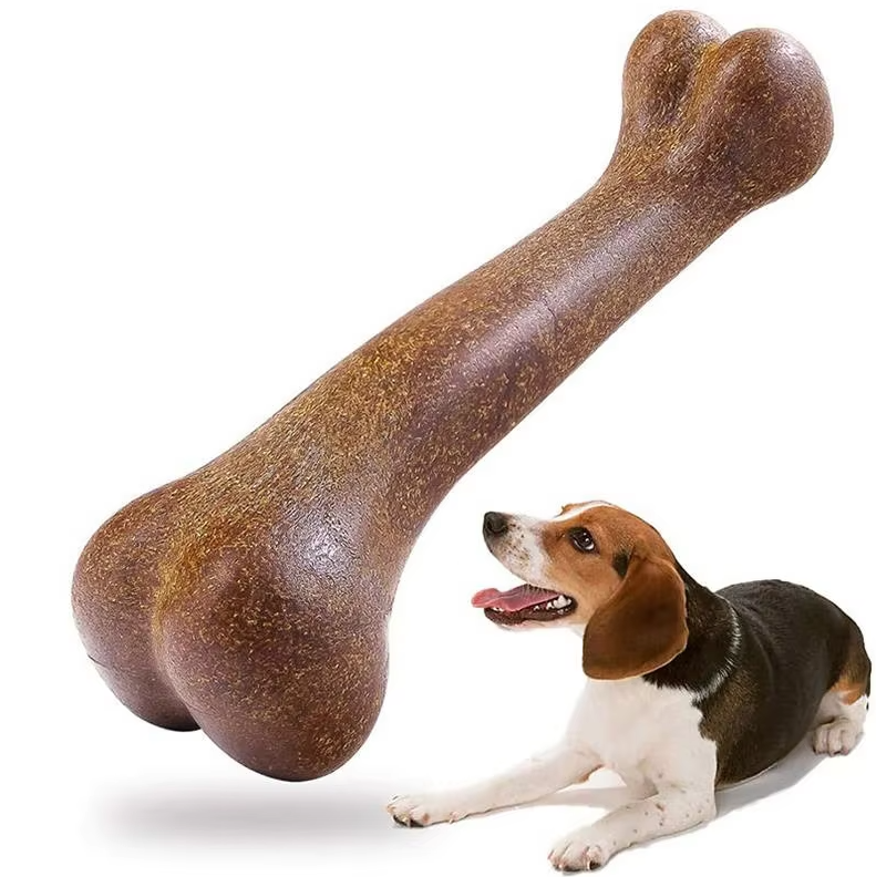 Durable bamboo dog dental chew bone for healthy teeth, eco-friendly & non-toxic pet toy