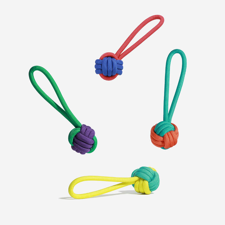 Durable knotted rope dog tug toy for interactive play & teeth cleaning, pet supplies.