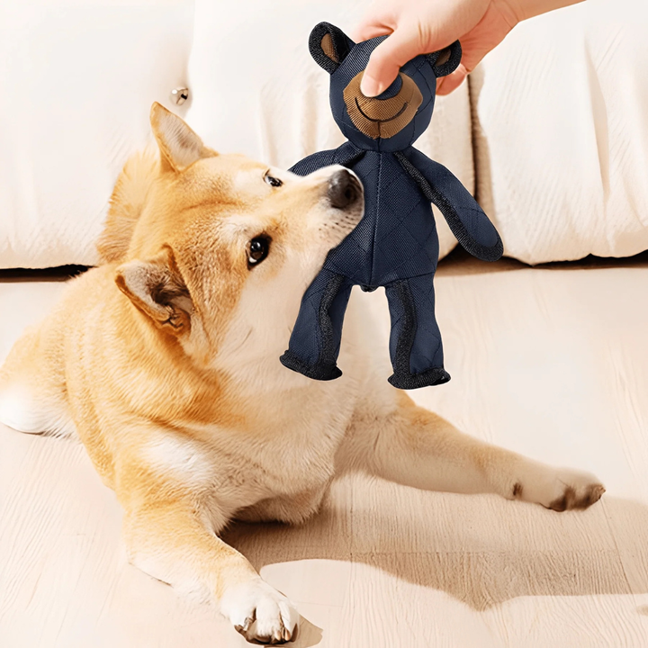 Durable plush dog toy, chew resistant, grey, for medium to large dogs, new arrival pet supplies.