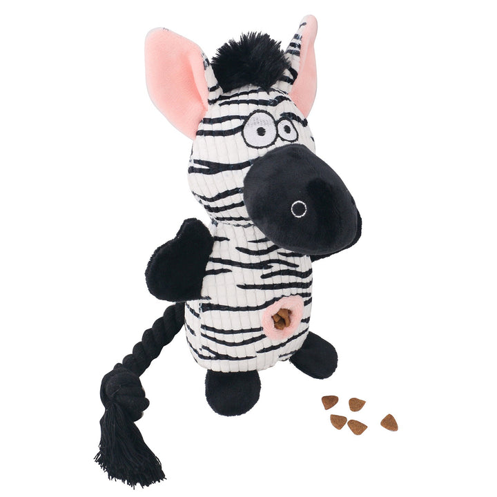 Aggressor chewer dog toy: durable plush monkey with squeaker, promotes dental health.