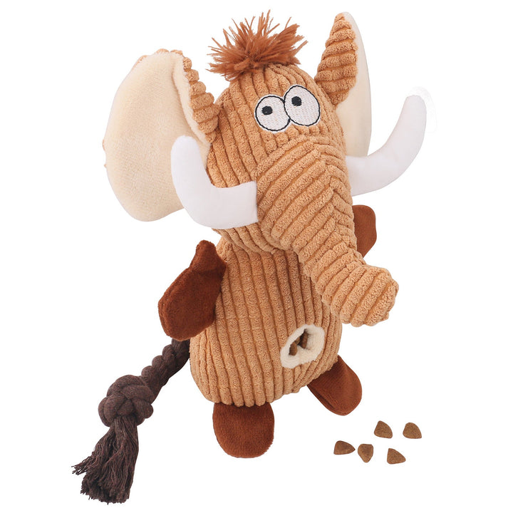 Durable plush squeaker dog toy, pig design, for tough chewers, supports anxiety relief.