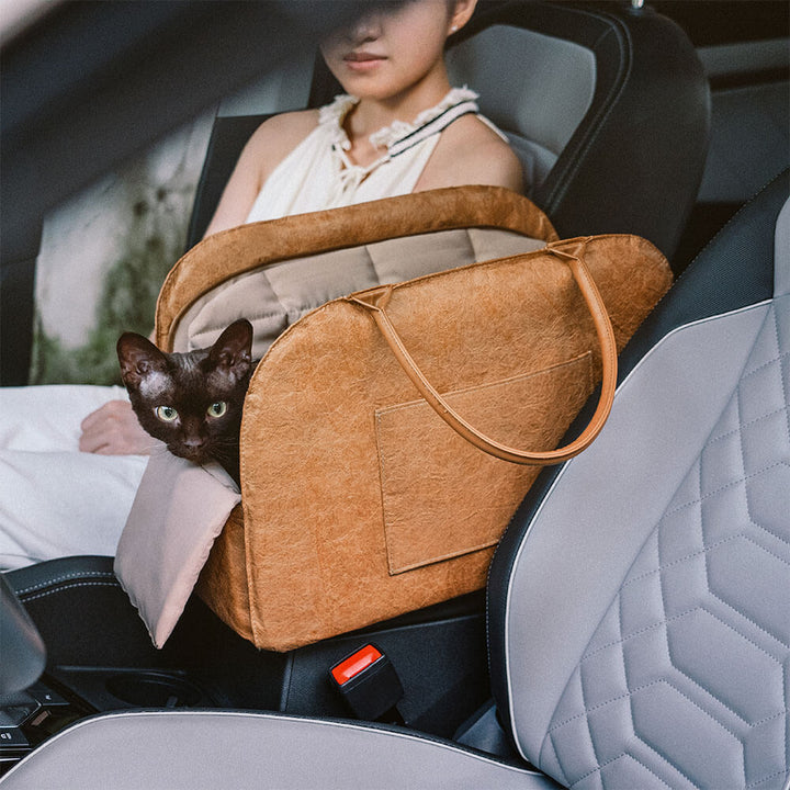 Unisex expandable pet carrier in charcoal, approved for most airline under-seat dimensions