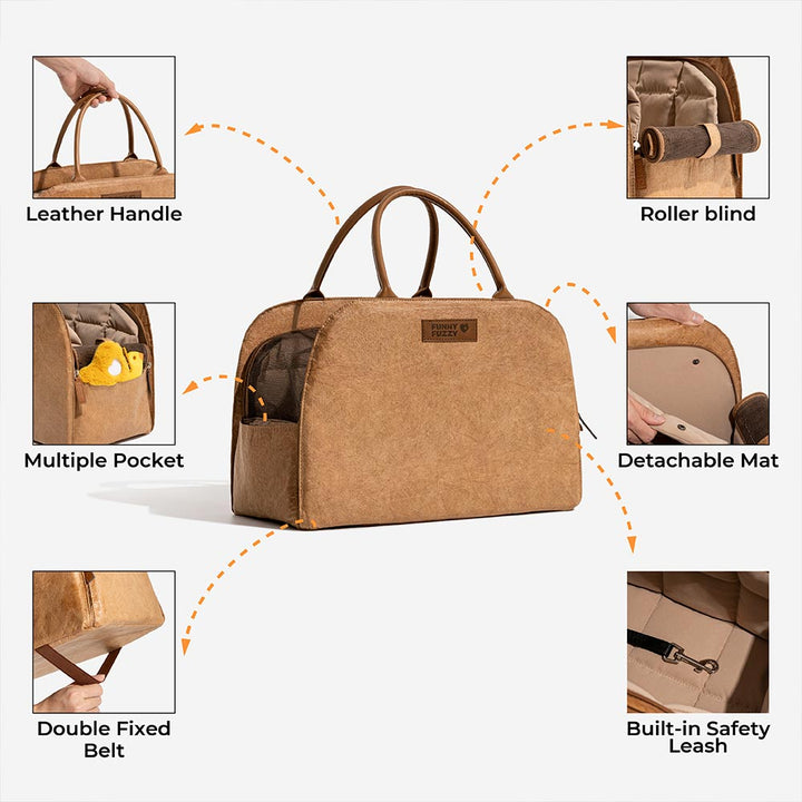Foldable eco-friendly pet carrier bag, ideal for travel and storage