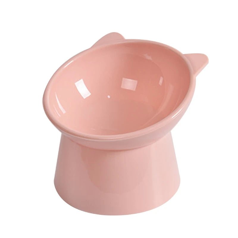 Ergonomic elevated pet feeder with two slanted stainless steel bowls for comfortable dog or cat dining