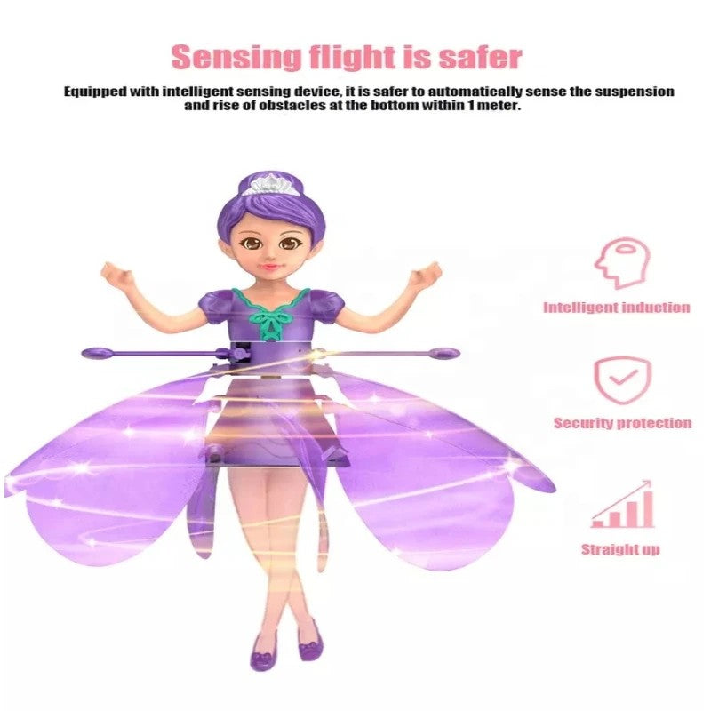 Fun kids flying toy operated by hand gestures, featuring bright LED lights for engaging play.