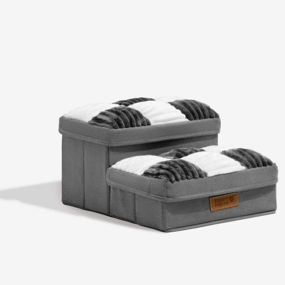 Multi-functional pet accessory: foldable dog stairs with storage, essential for small pet care.
