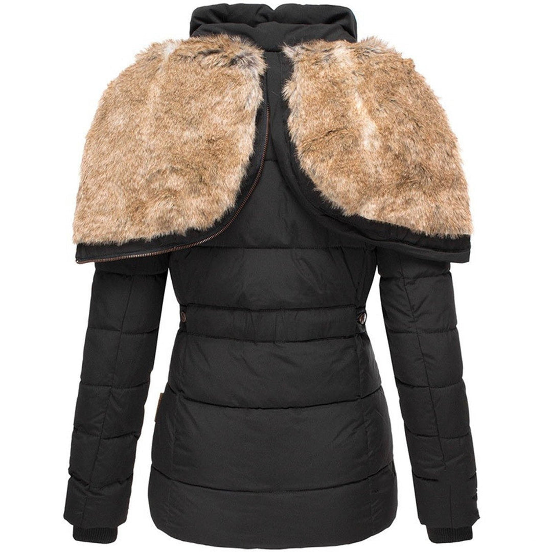 Warm Valenza women's quilted puffer jacket with hood. Essential stylish outerwear for chilly winter days.