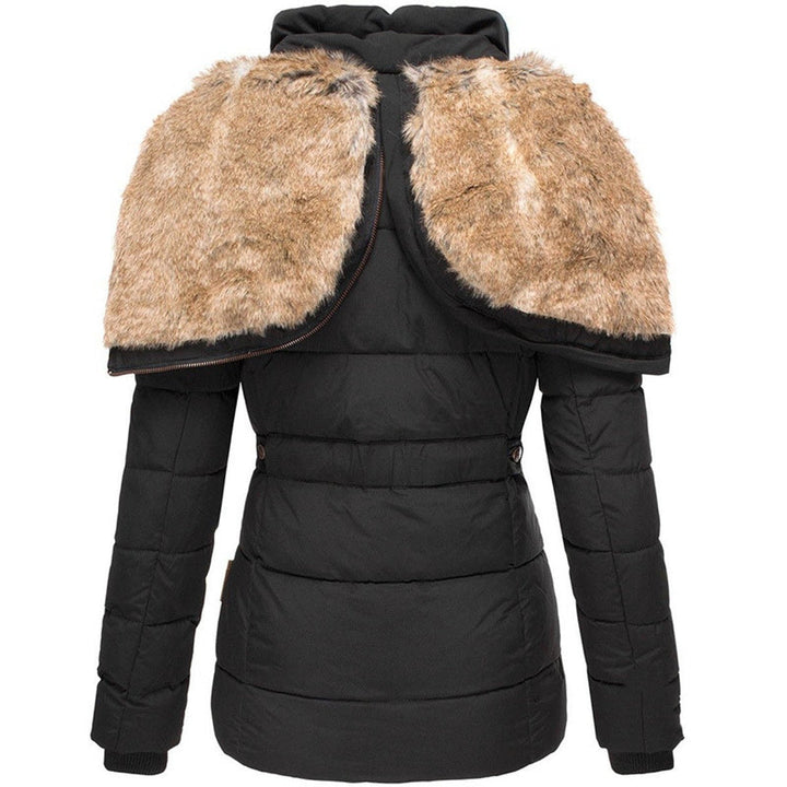 Warm Valenza women's quilted puffer jacket with hood. Essential stylish outerwear for chilly winter days.