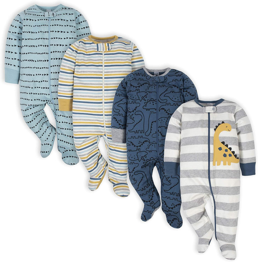 Essential Gerber boys' sleepsuit, soft and snug footed pajamas for comfortable baby nights.