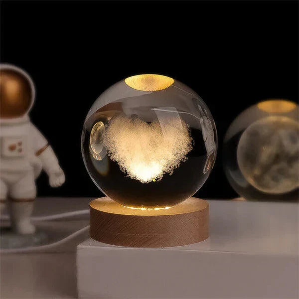 Create a cosmic ambiance with this celestial glowing sphere night light; a unique desk or home lighting lamp.