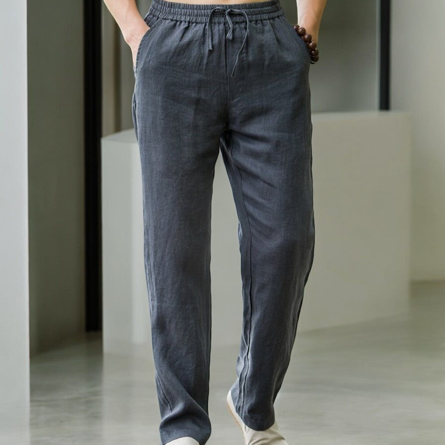Comfortable men's relaxed fit summer pants, ideal for lounging, beach, & casual outings.