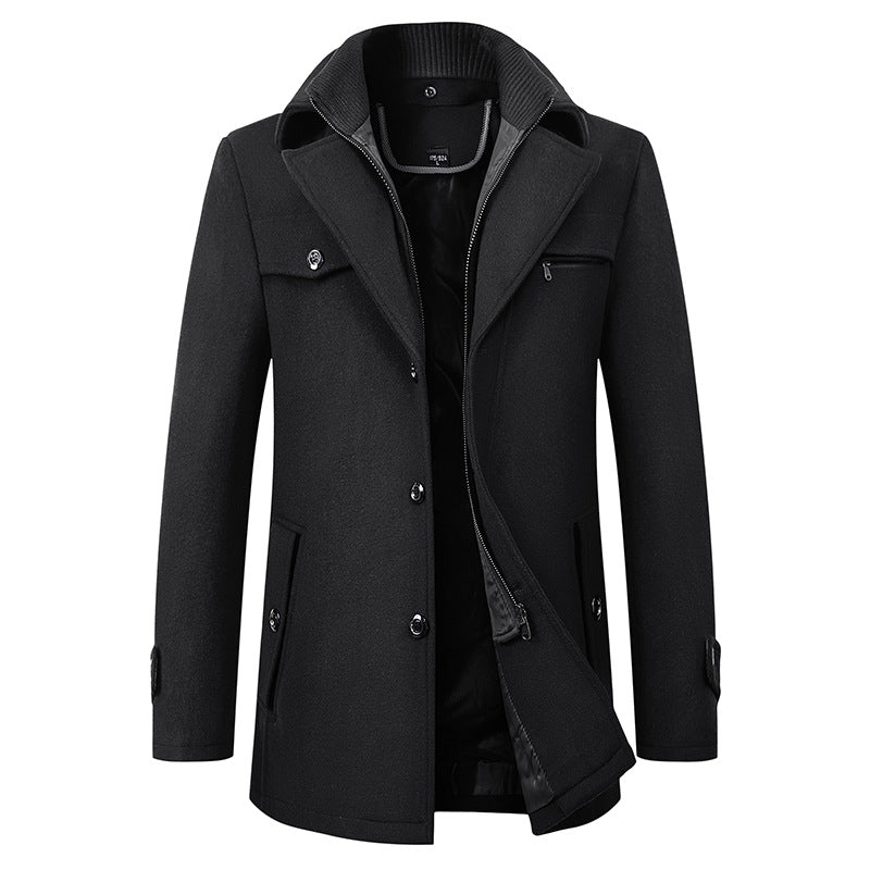 Classic men's overcoat with a refined tailored fit, great for sophisticated business looks.