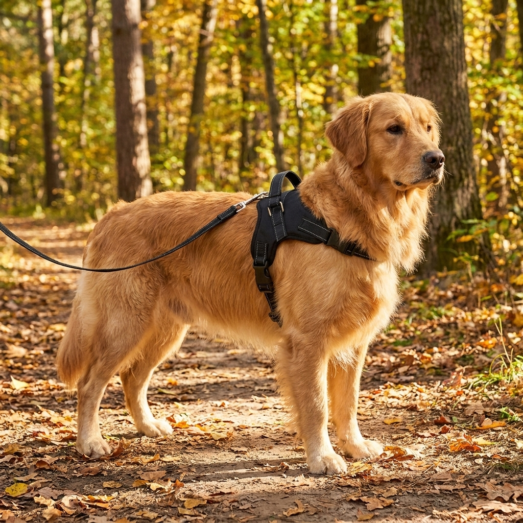 Adjustable comfort dog harness & lead set, perfect pet gear for daily dog walking. Enhances outdoor adventures for all dogs.